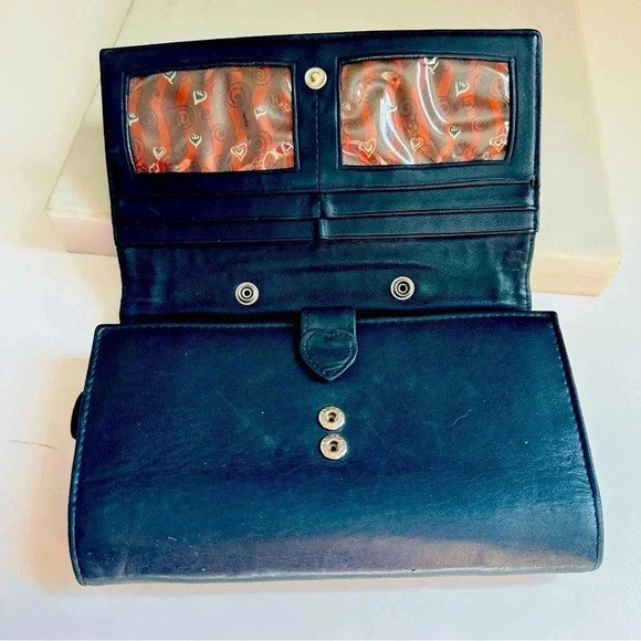 Vintage Brighton Croc Embossed Tri-Fold Leather Organizer/Wallet - Picture 9 of 14